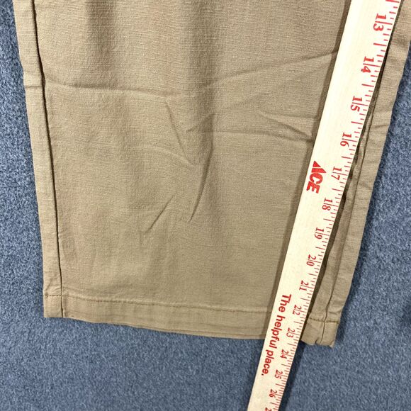 Flamingo Pants Womens Medium Tan Khaki Wide Leg Crop Mid Rise - Picture 10 of 16
